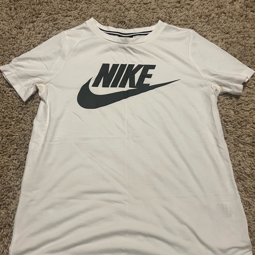 Nike White Tee with Bold Black Swoosh